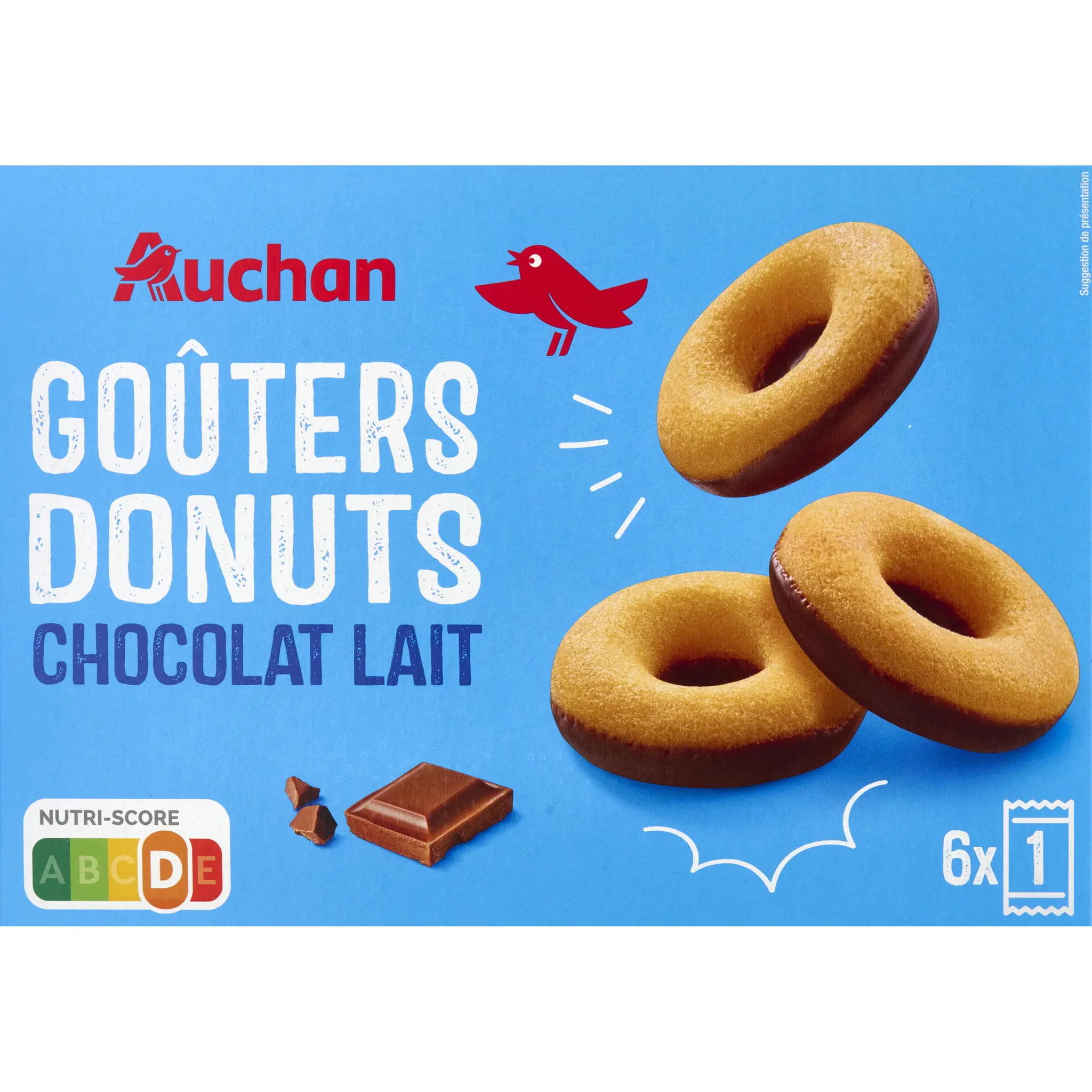 AUCHAN Goûter donuts nappés chocolat