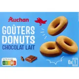 AUCHAN Goûter donuts nappés chocolat