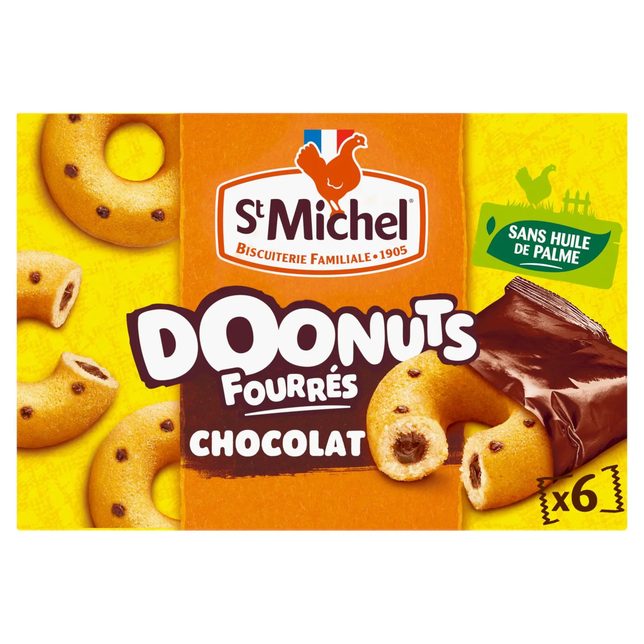 ST MICHEL Doonuts Gâteaux fourrés au chocolat sachets individuels