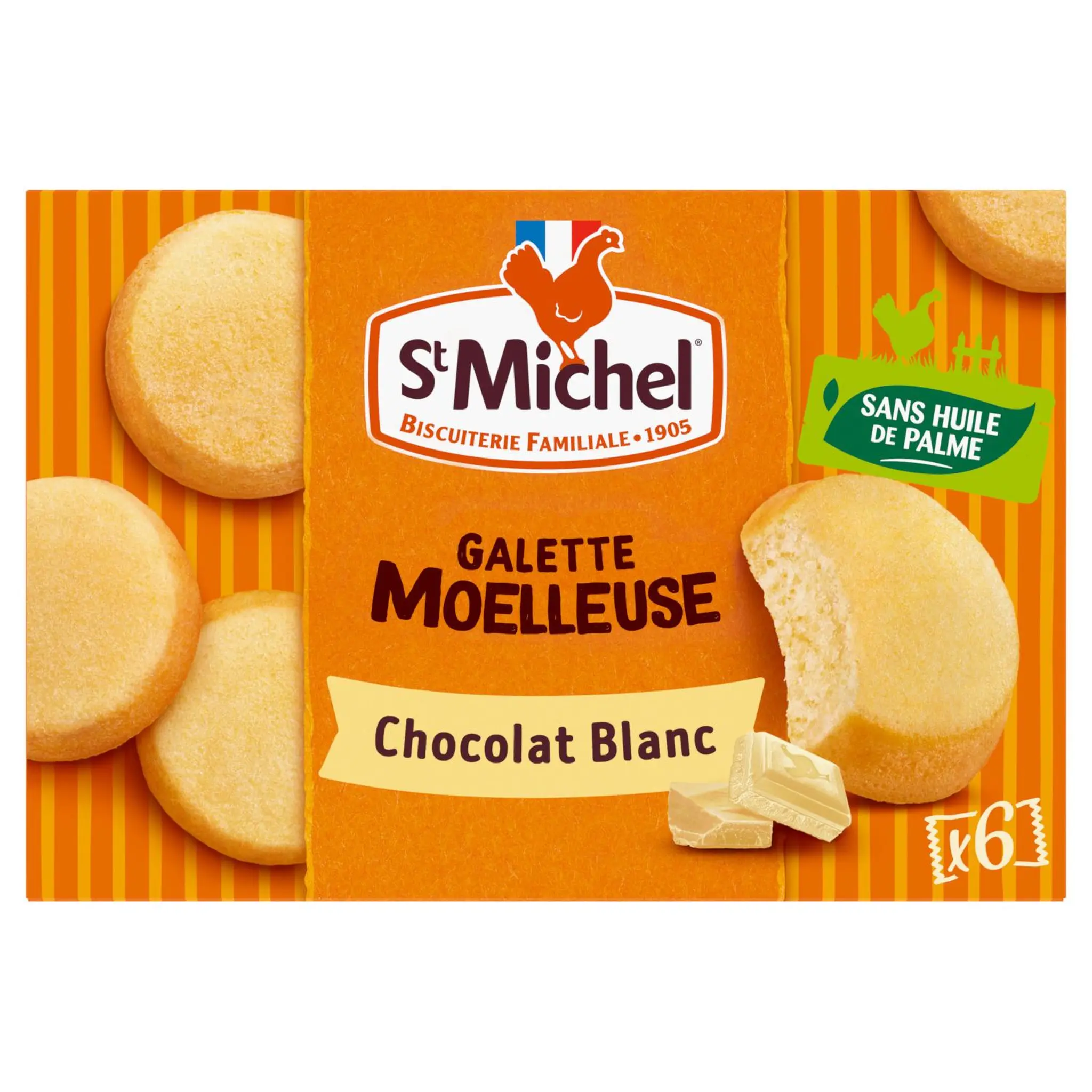 ST MICHEL Galette moelleuse au chocolat blanc en sachet