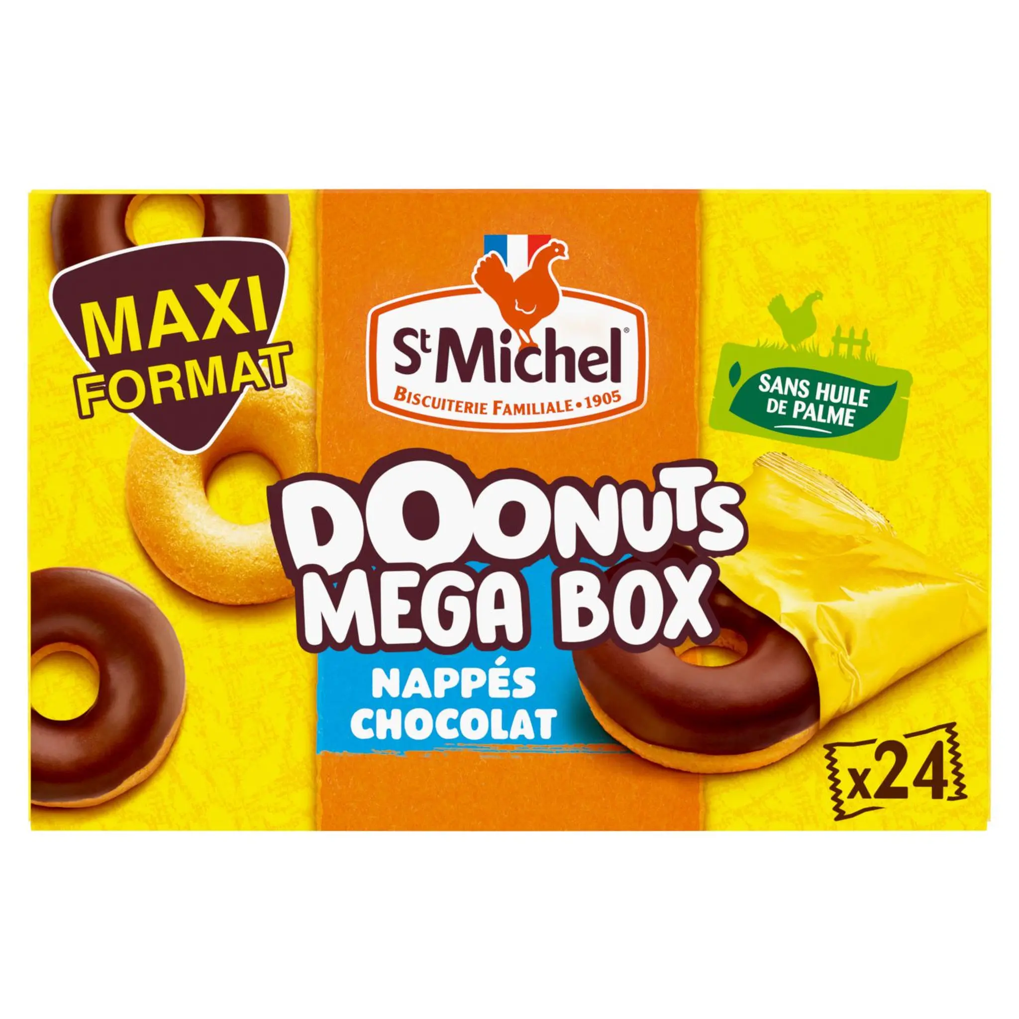 ST MICHEL Doonuts gâteaux nappés de chocolat sachets individuels
