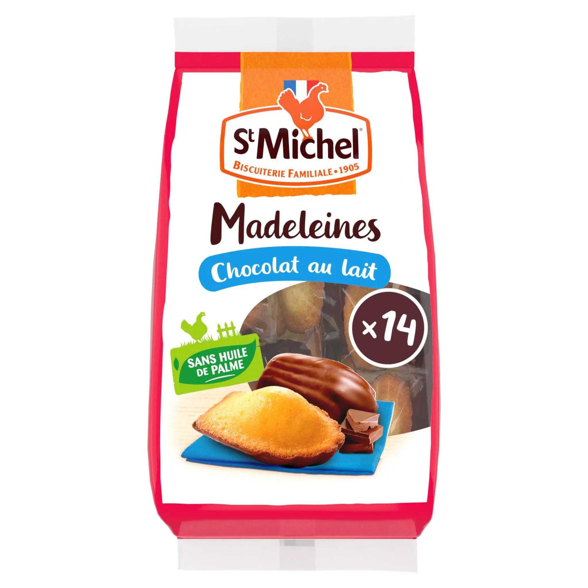 ST MICHEL Madeleines nappées de chocolat sans huile de palme sachets individuels