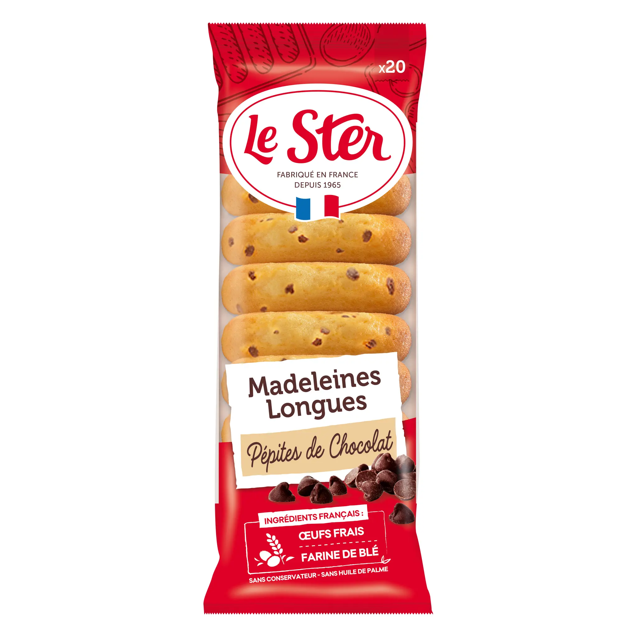 LE STER Madeleines longues au pépites de chocolat