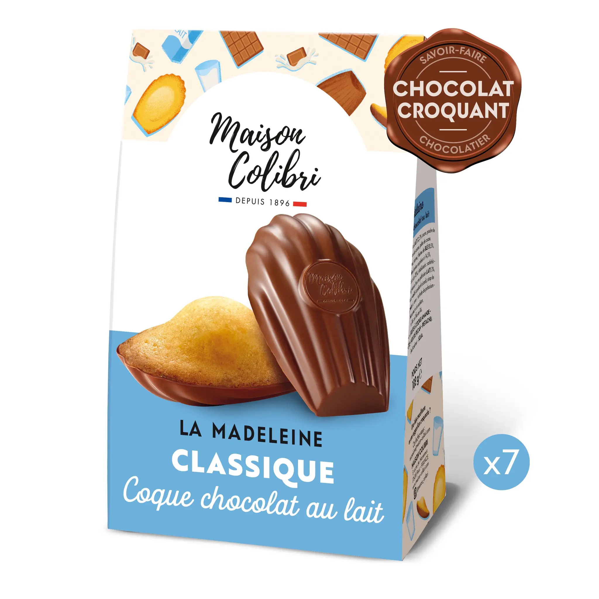 MAISON COLIBRI Madeleines classiques au chocolat au lait