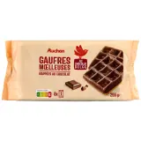 AUCHAN Gaufres moelleuses nappées au chocolat belge sachets individuels