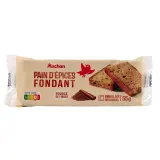 AUCHAN Tranches de pain d'épices fondant nature sachets individuels