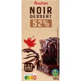 AUCHAN CULTIVONS LE BON Tablette de chocolat noir pâtissier 52% cacao