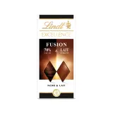 LINDT Excellence tablette de chocolat fusion noir 70% et au lait