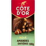 COTE D'OR Tablette de chocolat noir et amandes entières