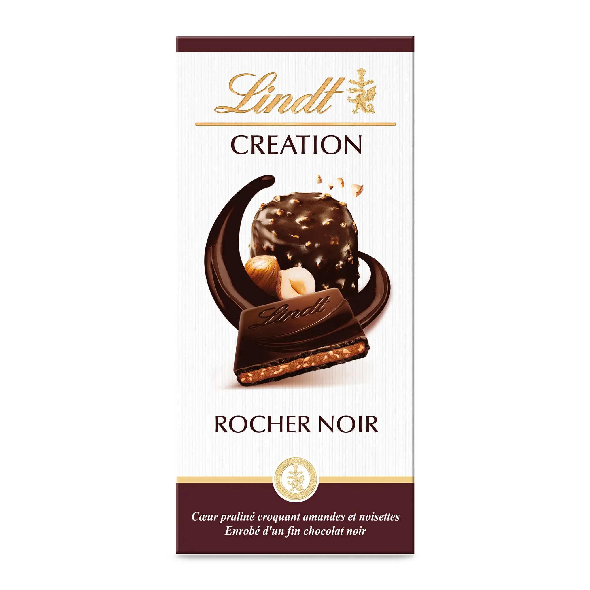 LINDT Création Tablette de chocolat noir rocher noir