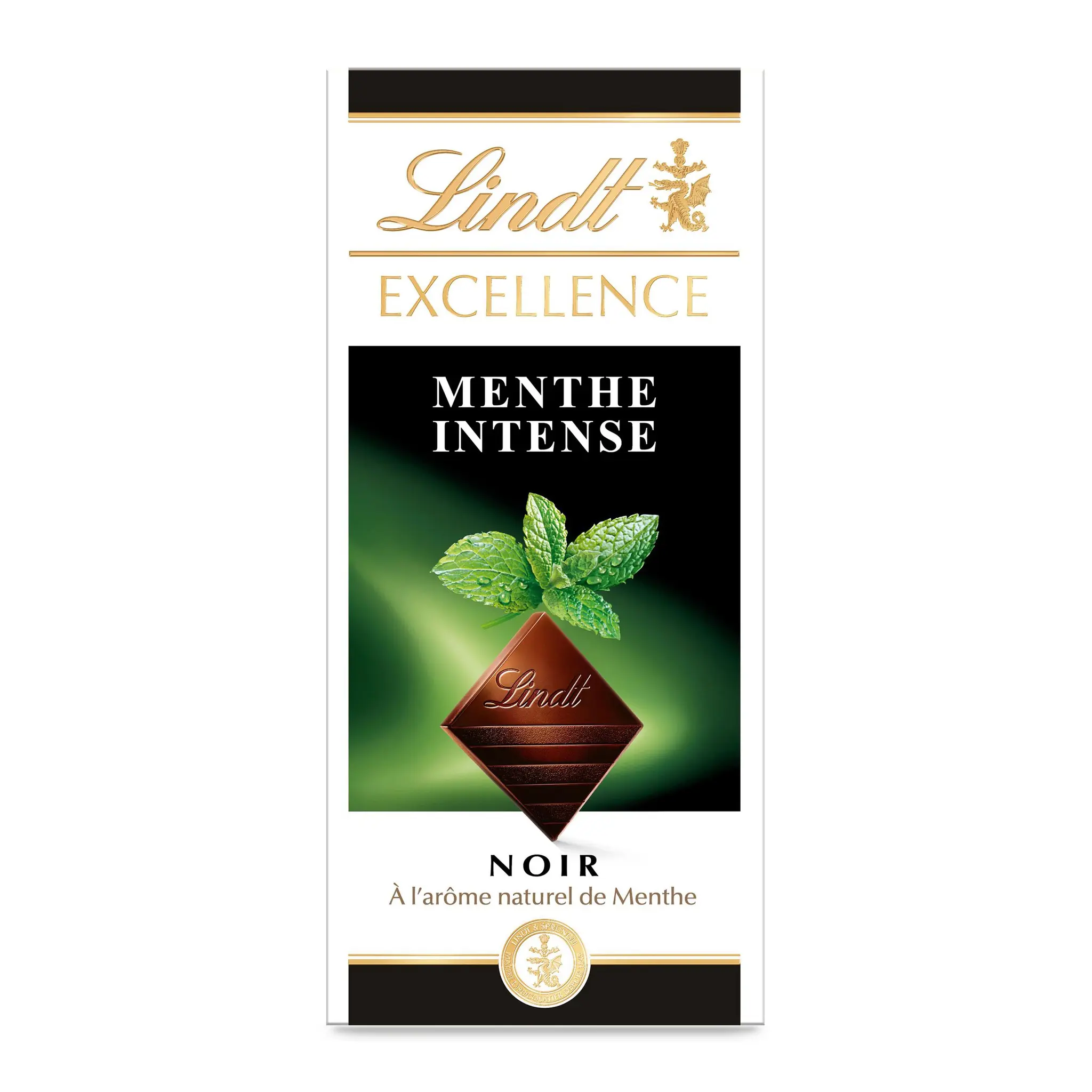 LINDT Excellence Tablette de chocolat noir dégustation et menthe intense