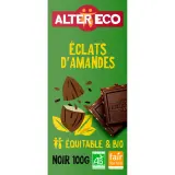ALTER ECO Tablette de chocolat noir et éclats d'amandes bio et équitable du Pérou