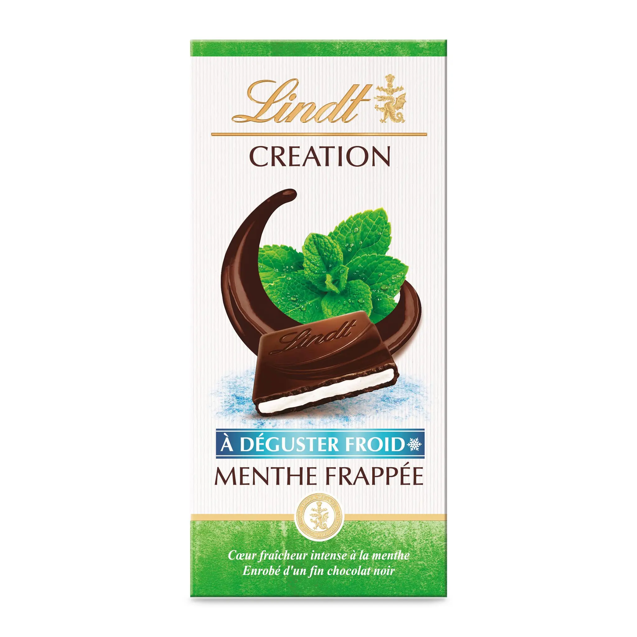 LINDT Création Tablette de chocolat noir menthe frappée