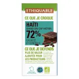 ETHIQUABLE Tablette de chocolat noir bio 72% cacao Haïti grand cru