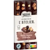 NESTLE Les Recettes de l'Atelier Tablette de chocolat noir raisins amandes et noisettes