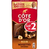 COTE D'OR Tablette de chocolat noir aux noisettes entières