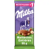 MILKA Tablette de chocolat au lait avec des noisettes entières