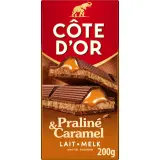 COTE D'OR Tablette de chocolat au lait fourré praliné cœur coulant caramel