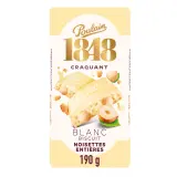 POULAIN 1848 Tablette de chocolat blanc aux noisettes entières et aux céréales soufflées