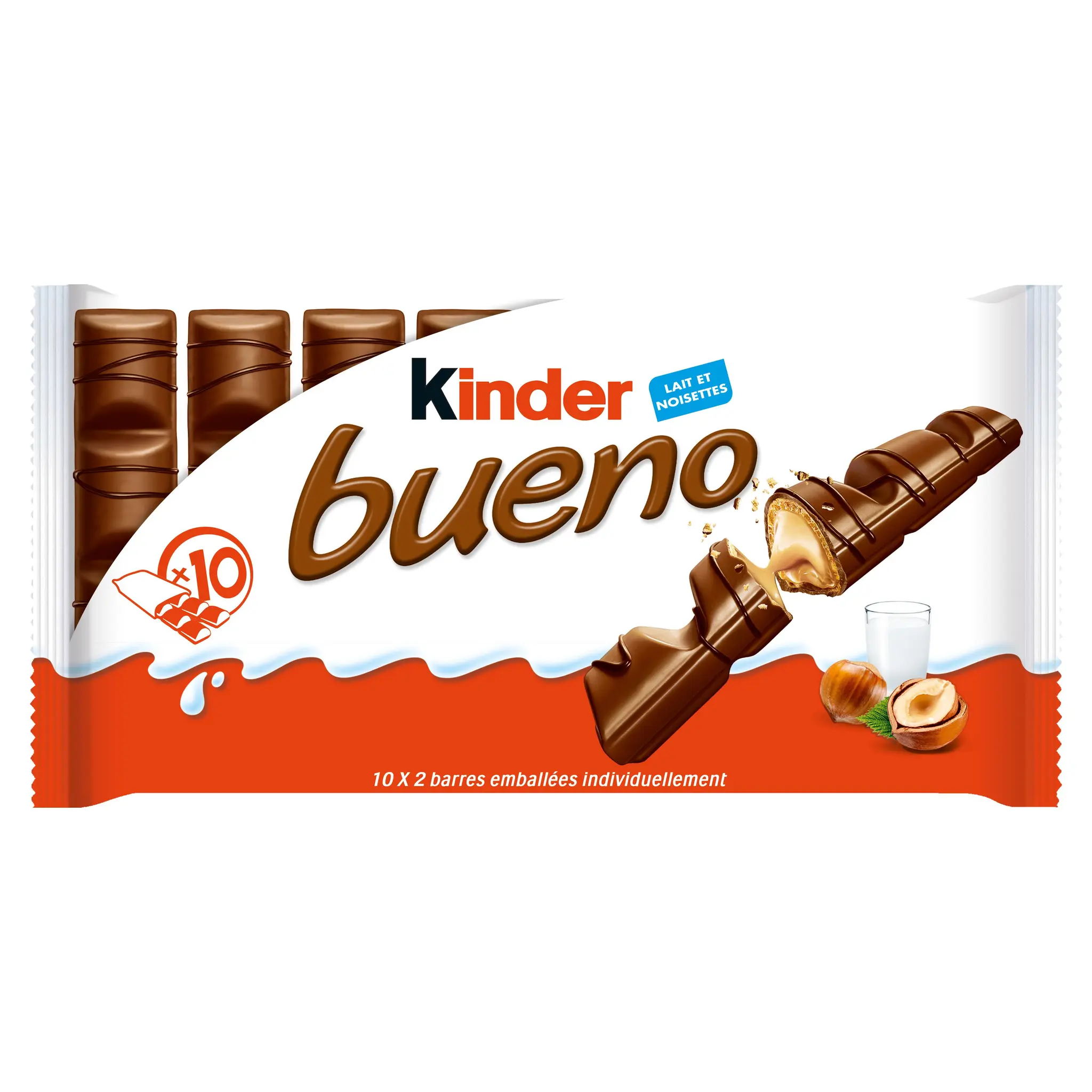KINDER Bueno Barre chocolat cœur au lait