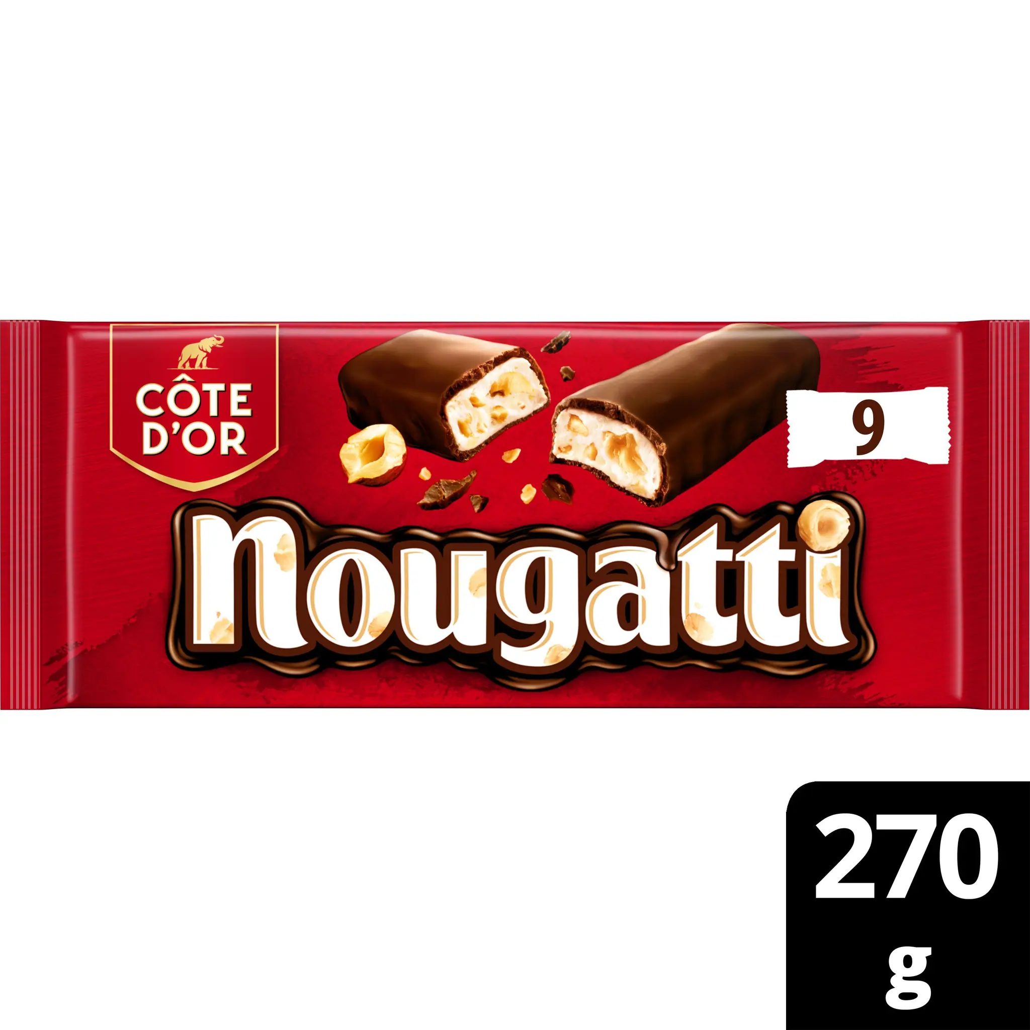 COTE D'OR Nougatti Barres chocolatées au nougat