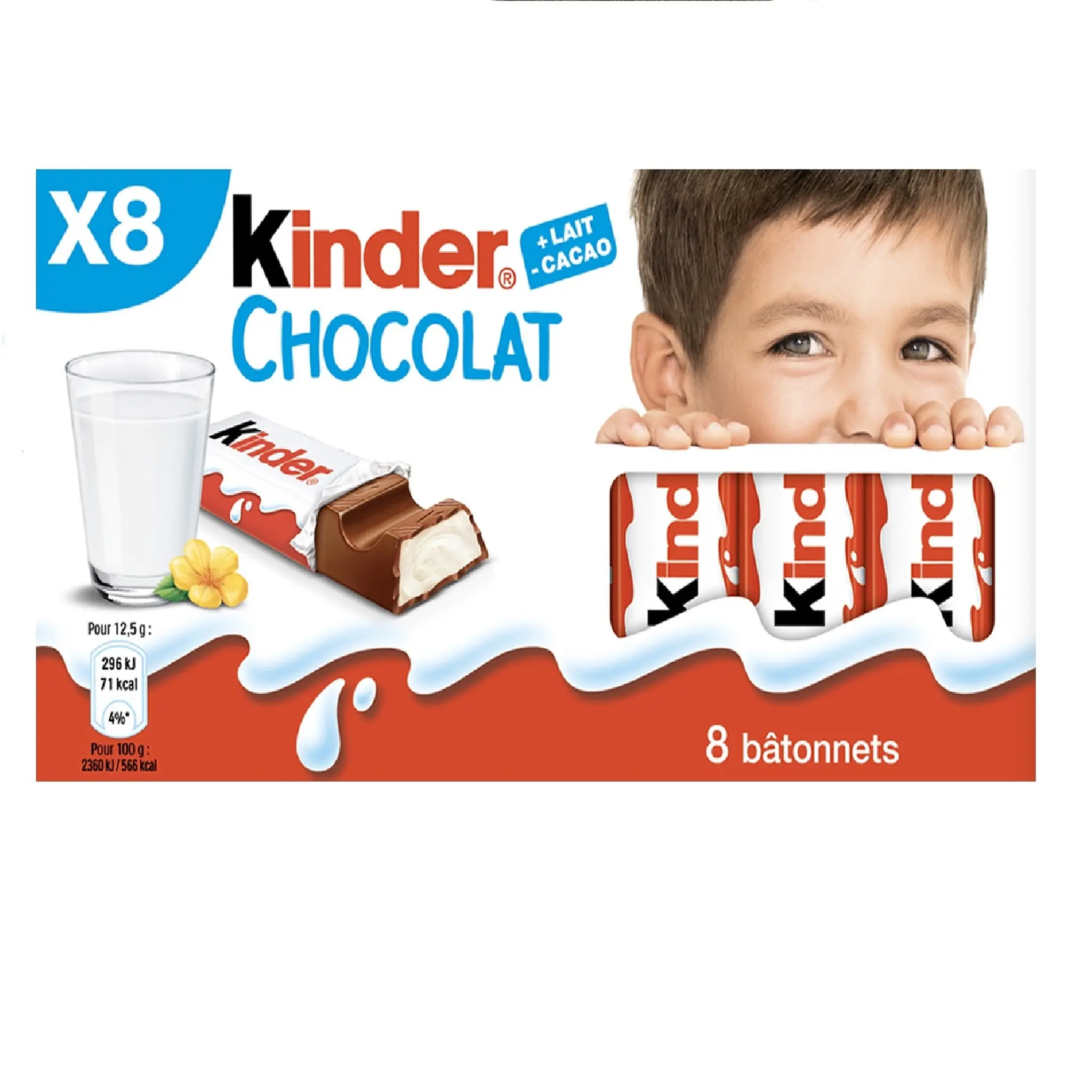 KINDER Barre chocolat au lait