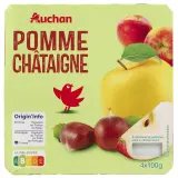 AUCHAN Coupelles purée de pomme châtaigne