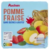 AUCHAN Coupelles pomme fraisse sans sucres ajoutés