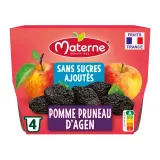 MATERNE Coupelles pomme pruneaux sans sucres ajoutés