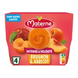 MATERNE Coupelles de compotes de brugnon et abricot sans sucres ajoutés