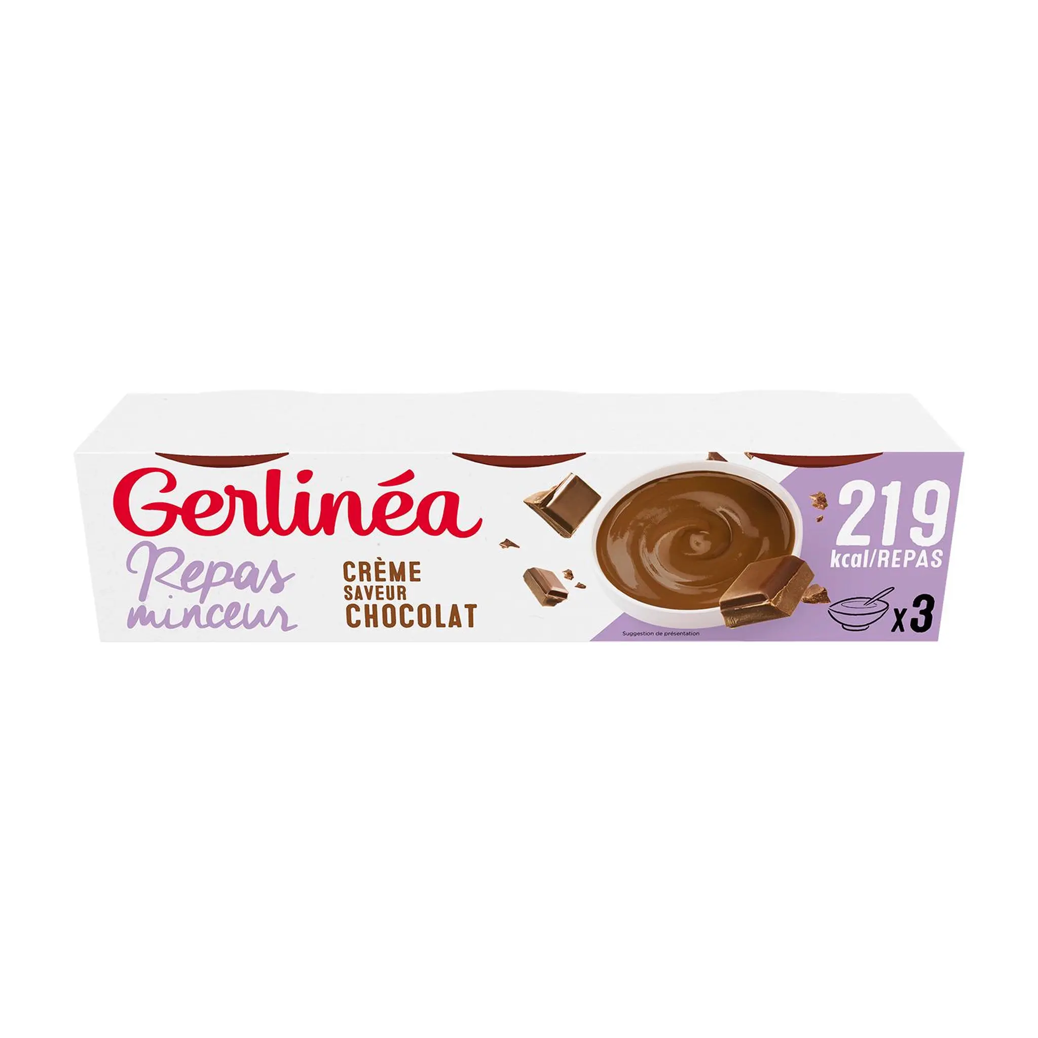 GERLINEA Coupelles crème chocolat repas minceur