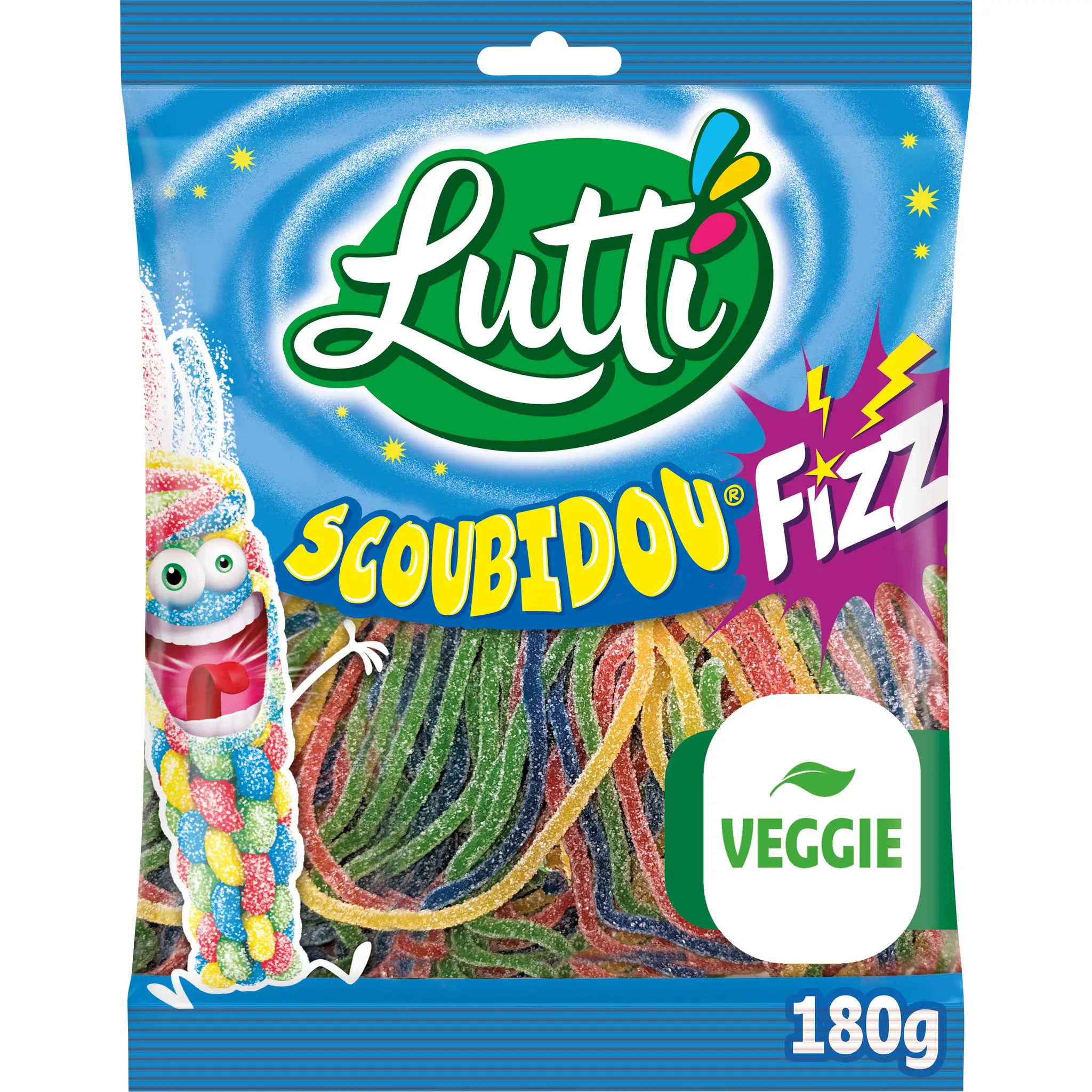 LUTTI Bonbons gélifiés scoubifizz aromatisés sans gélatine
