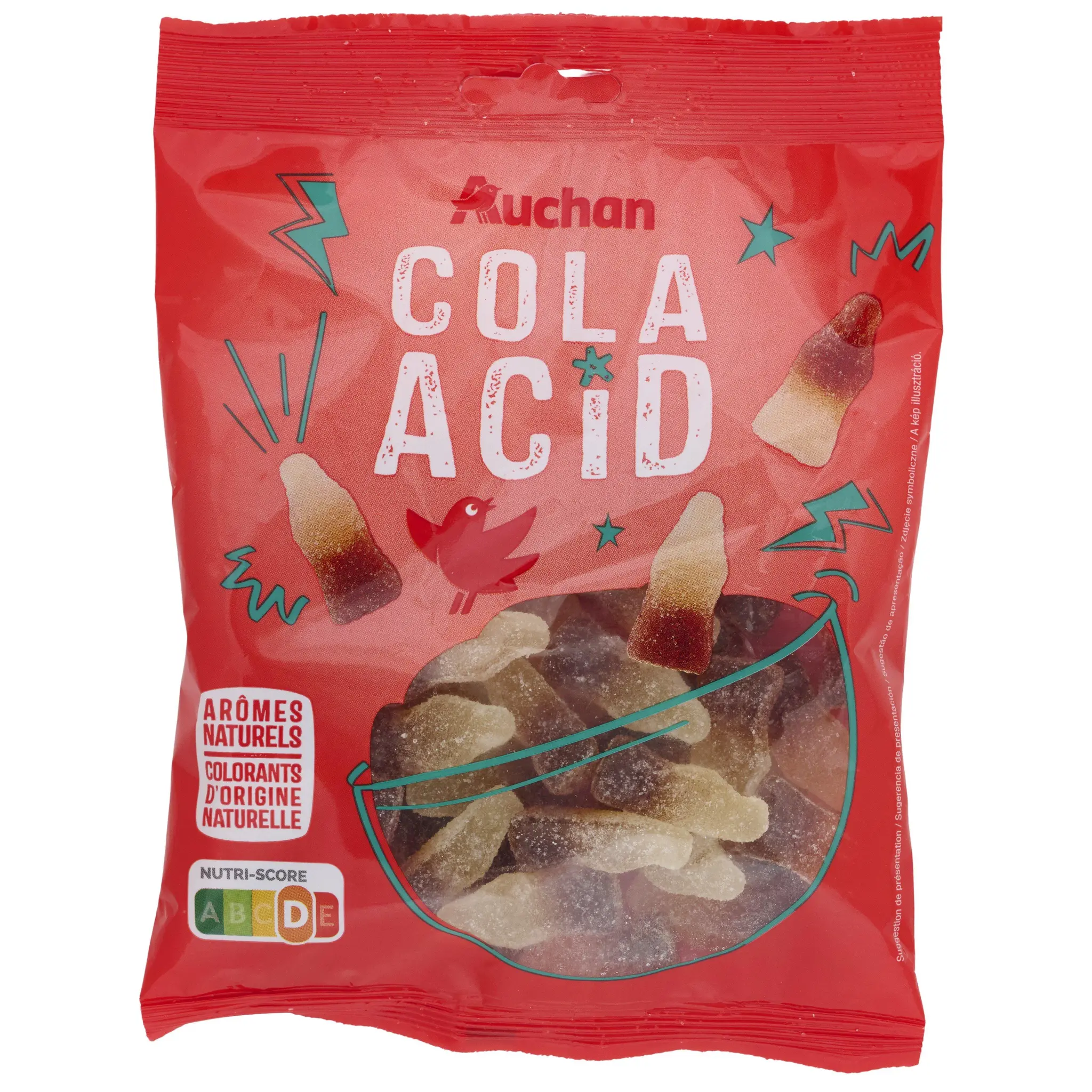 AUCHAN Bonbons bouteilles Cola Acid