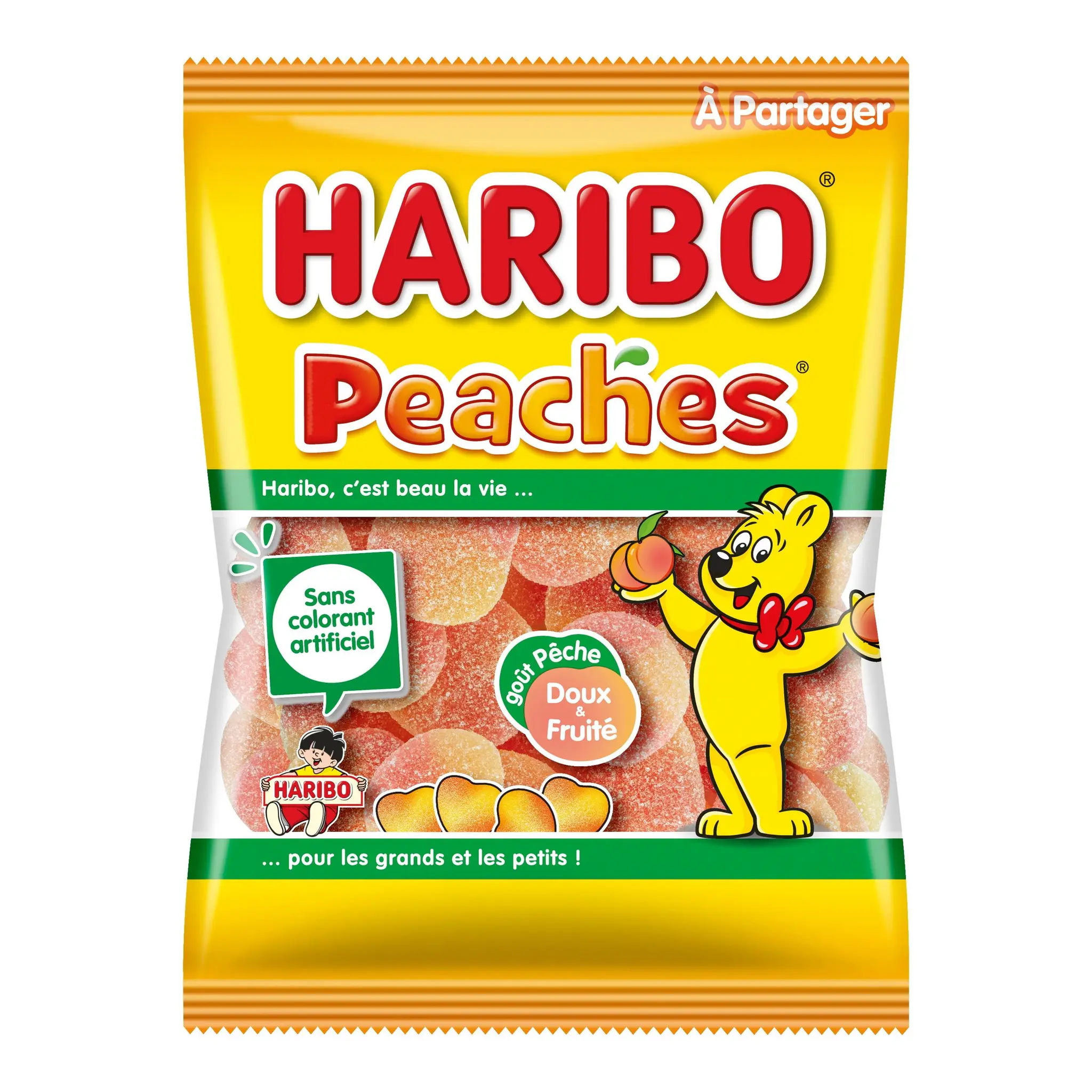 HARIBO Bonbons gélifiés Peaches goût pêche doux et fruité
