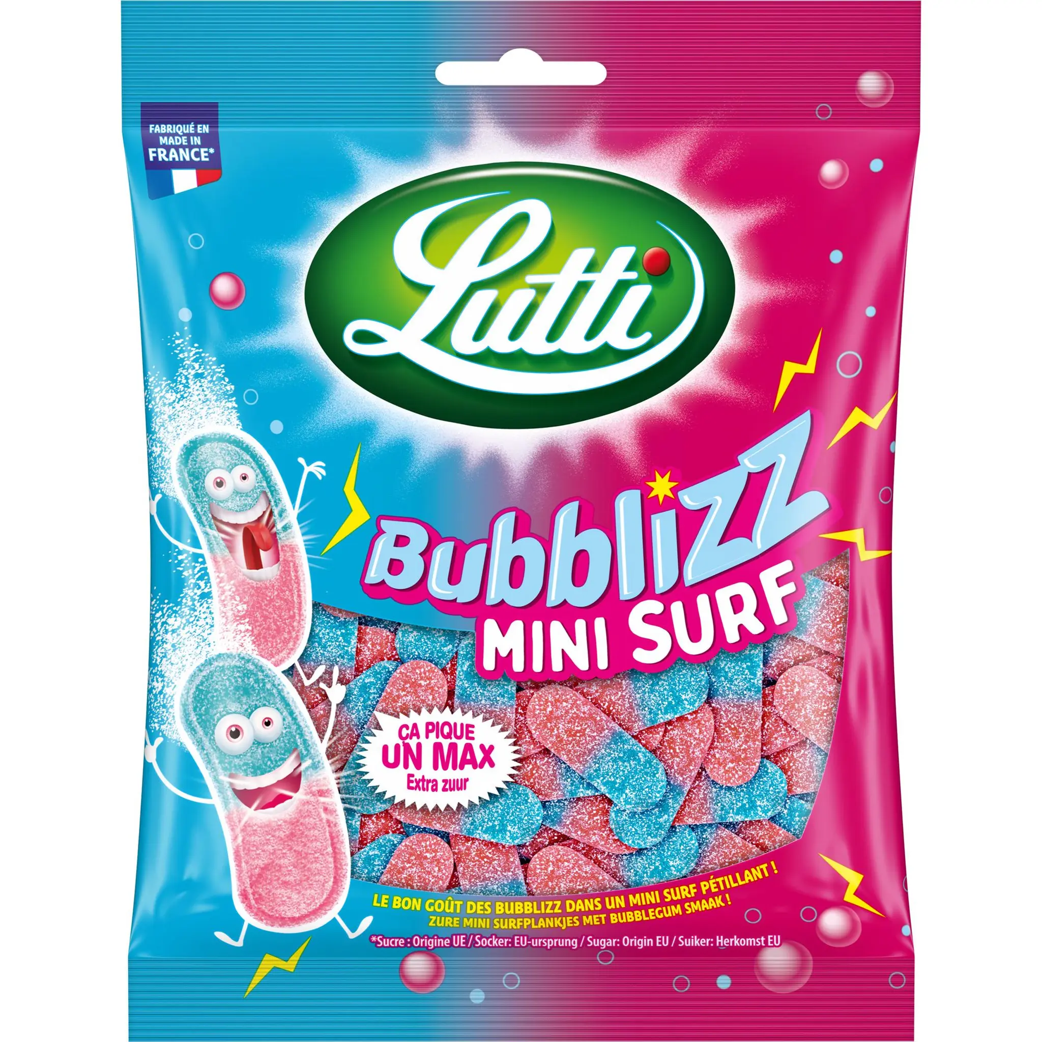 LUTTI Bubblizz mini surf bonbons piquants