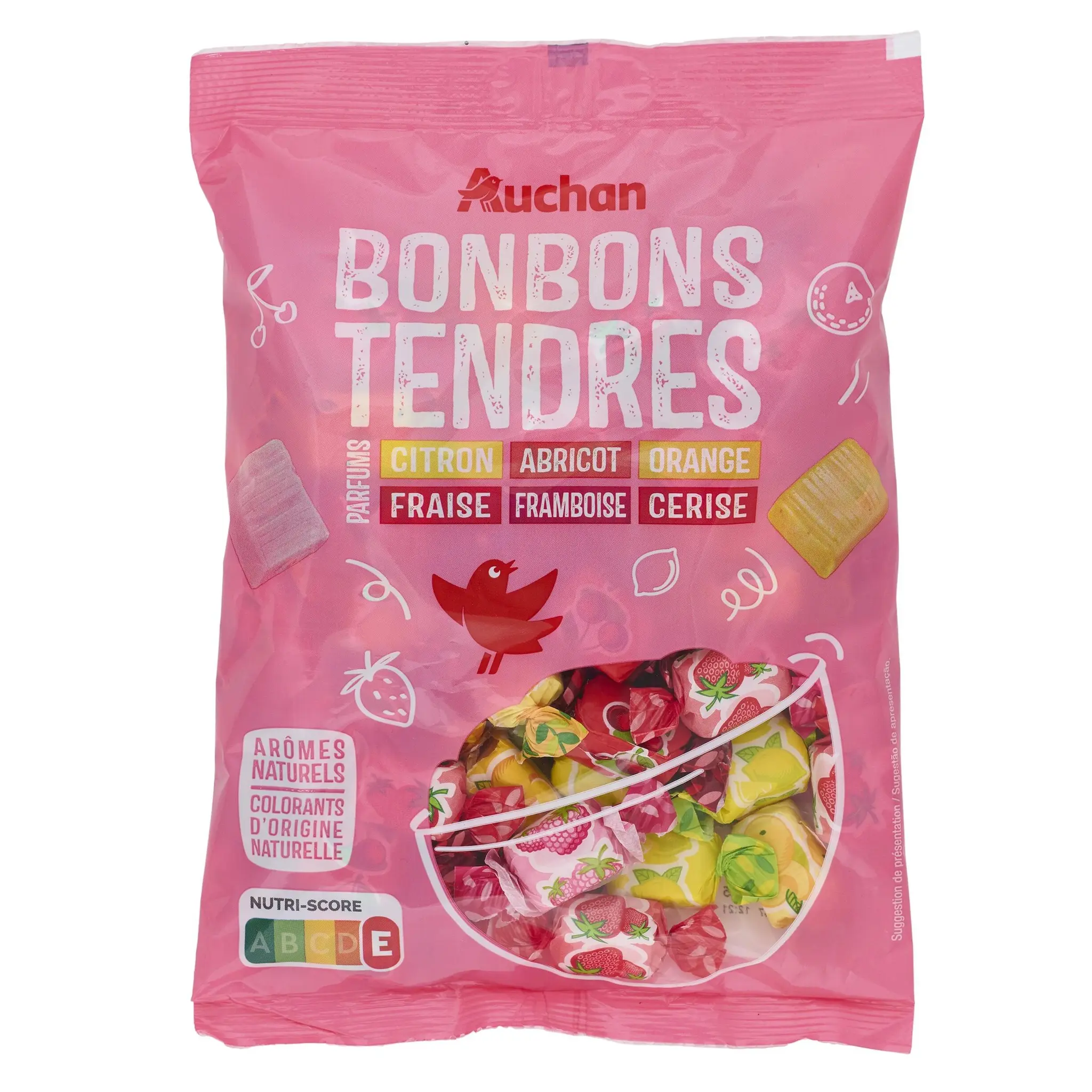 AUCHAN Bonbons méli melo aux fruits