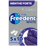 FREEDENT White chewing-gums sans sucres menthe forte