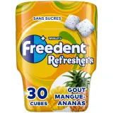FREEDENT Chewing-gum sans sucres gouts ananas et mangue