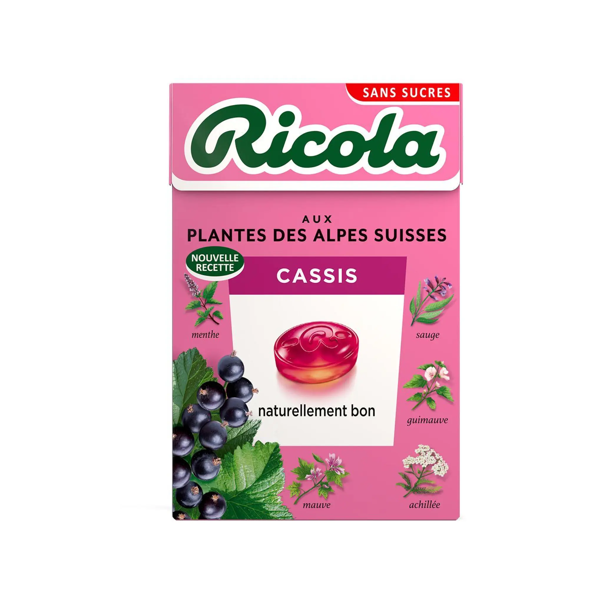 RICOLA Bonbons Suisse aux plantes des Alpes saveur cassis