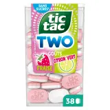 TIC TAC Bonbons pastilles bigoût fraise et citron vert sans sucres