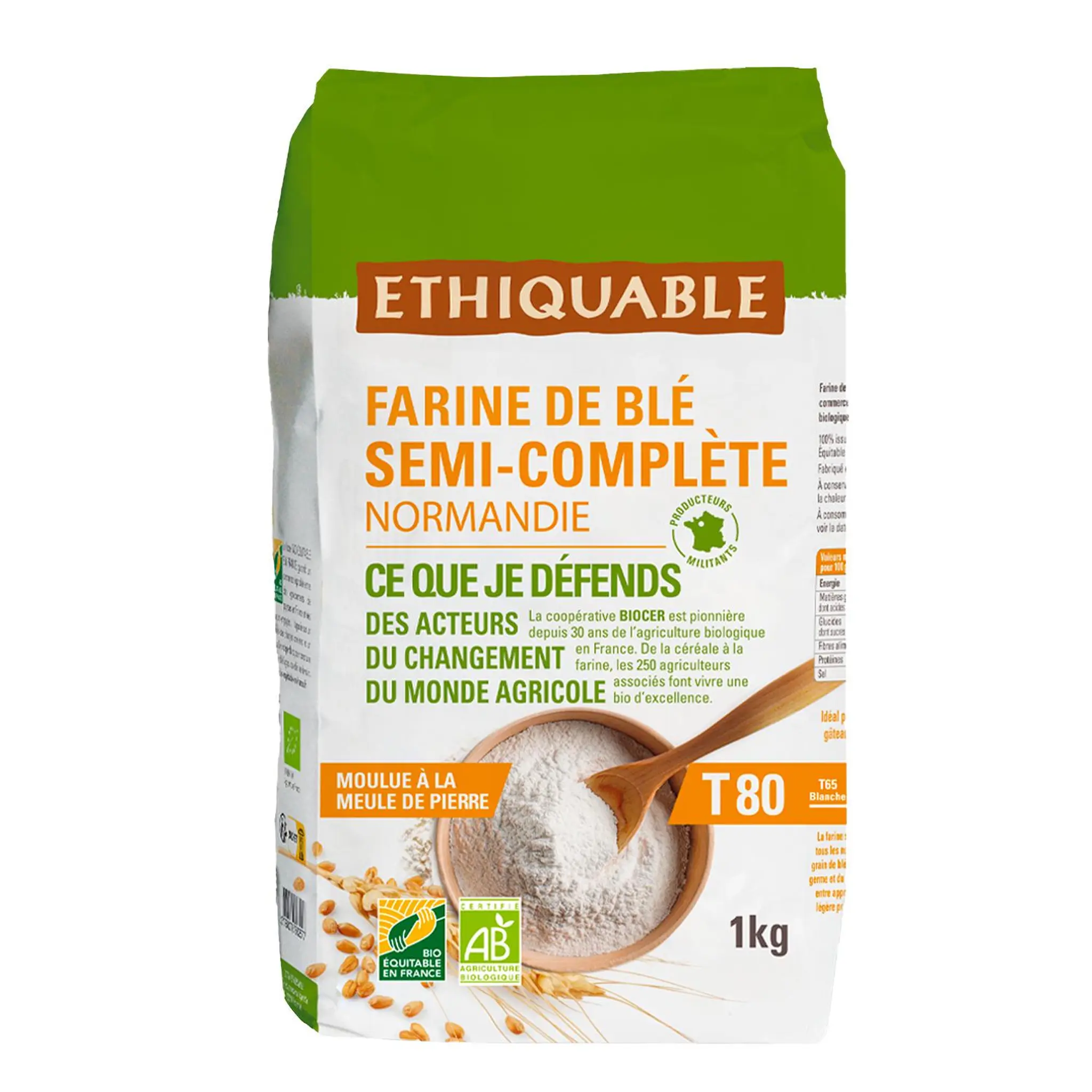 PAYSANS D'ICI Farine de blé semi-complète T80 bio