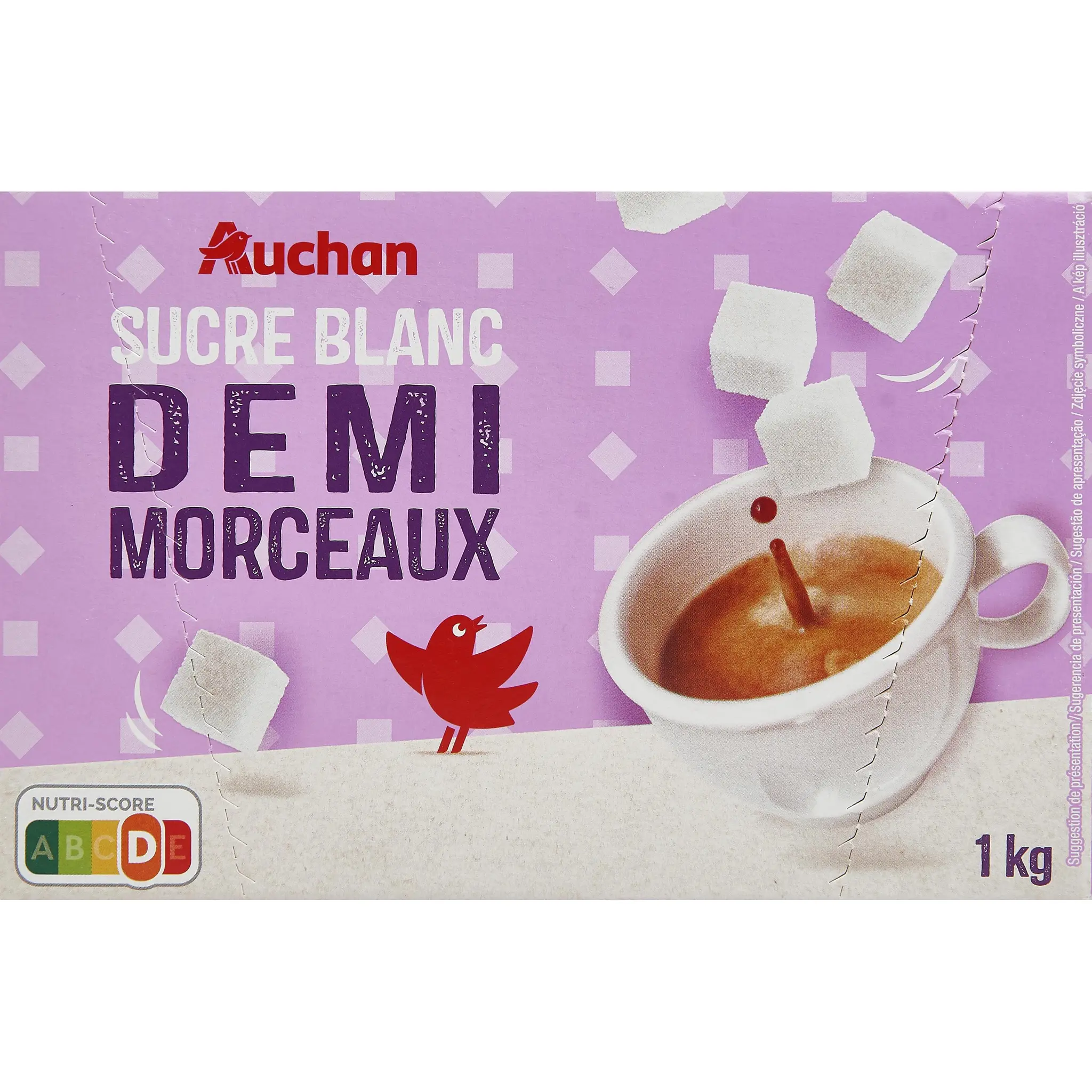 AUCHAN Sucre blanc en demi morceaux