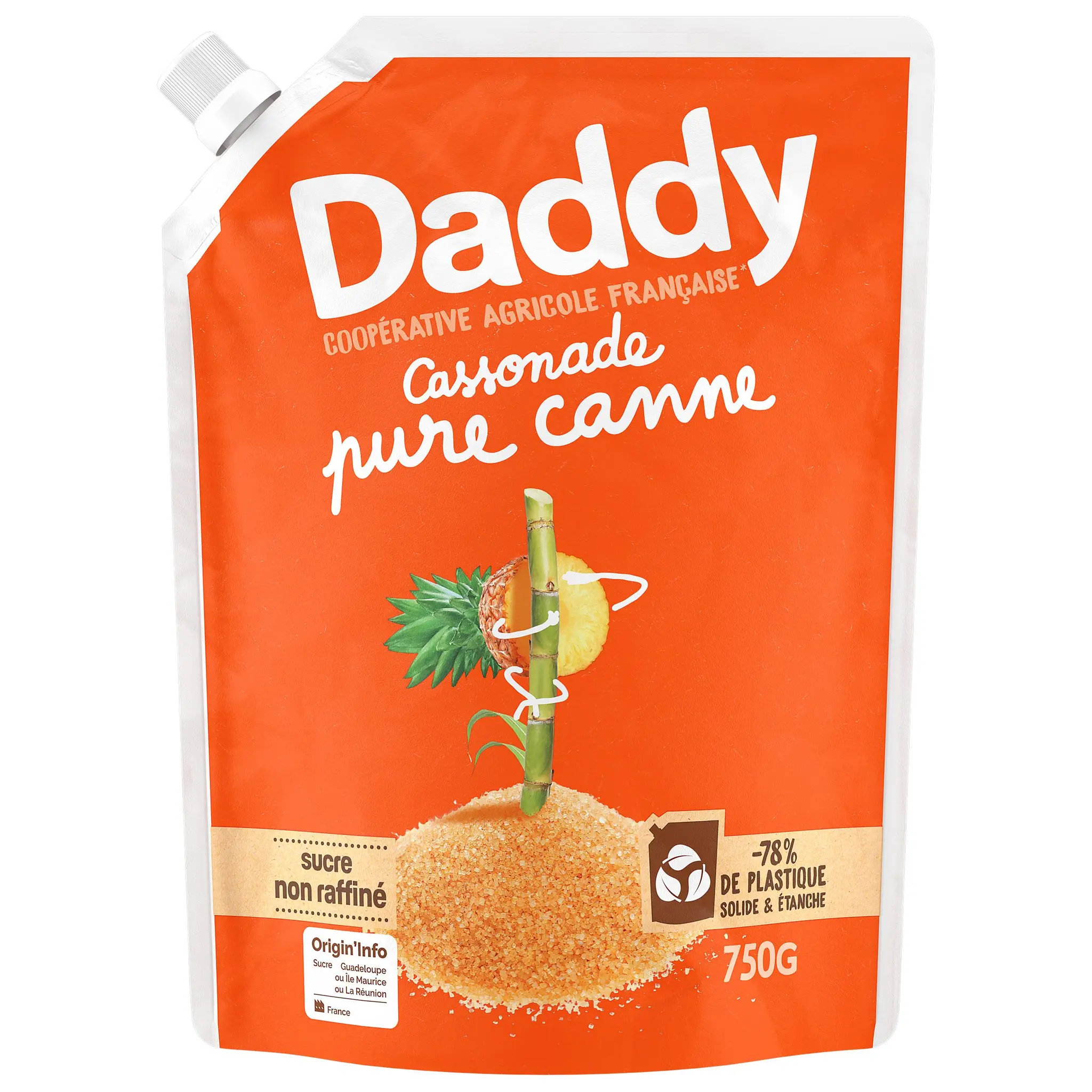 DADDY Cassonade sucre pure canne en poudre