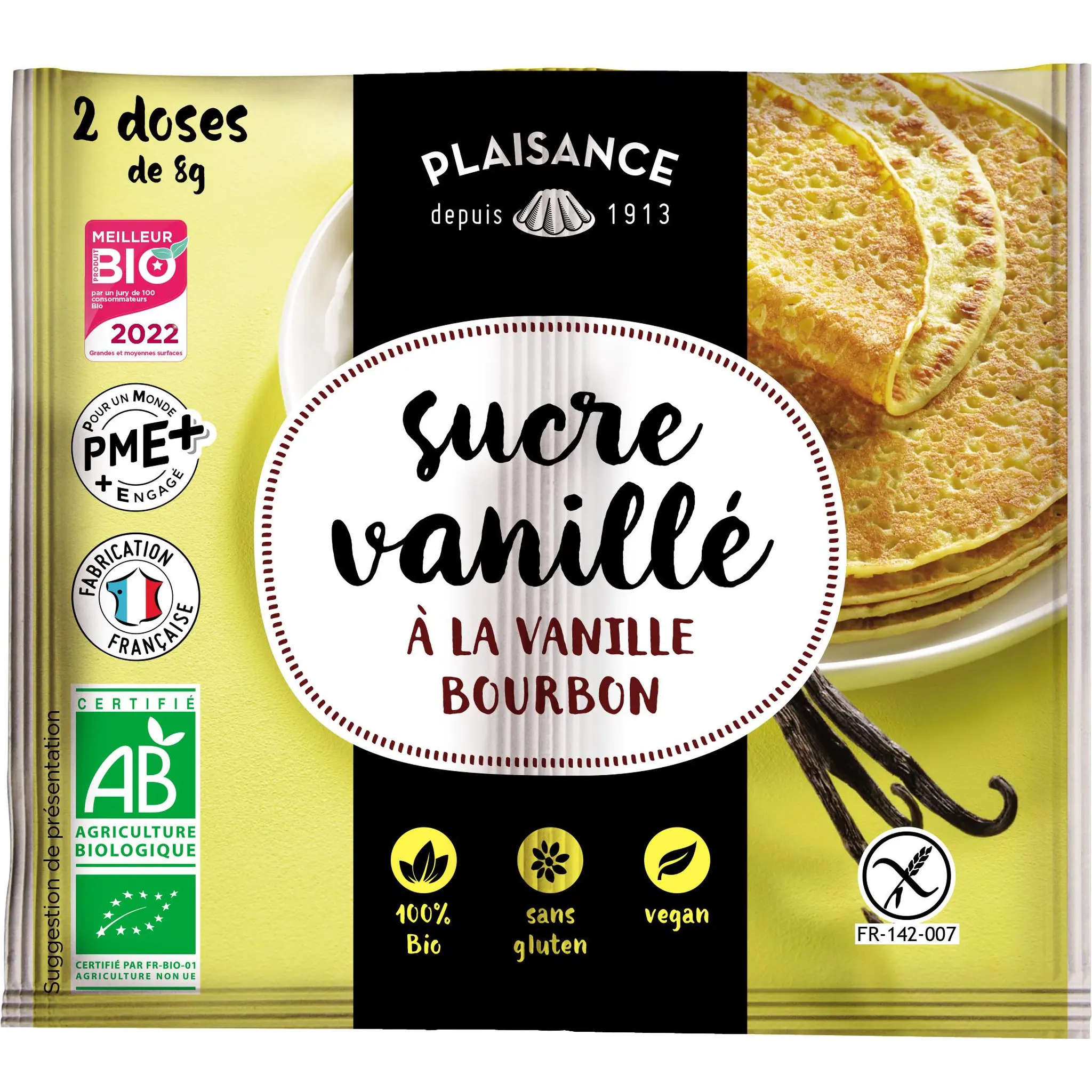PLAISANCE BIO Sucre vanillé à la vanille bourbon