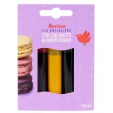 AUCHAN Colorants alimentaires 3 couleurs