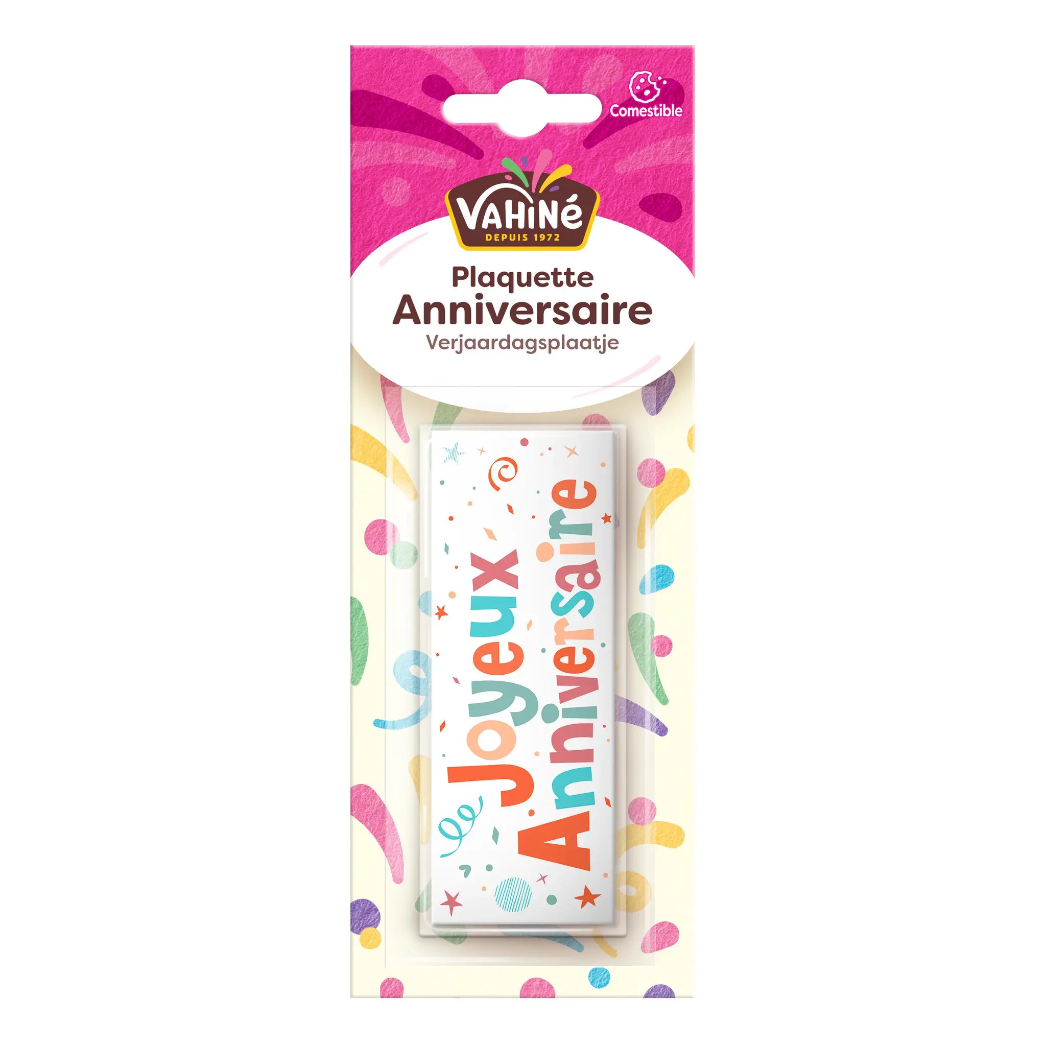 VAHINE Décor pour gâteau plaquette d'anniversaire