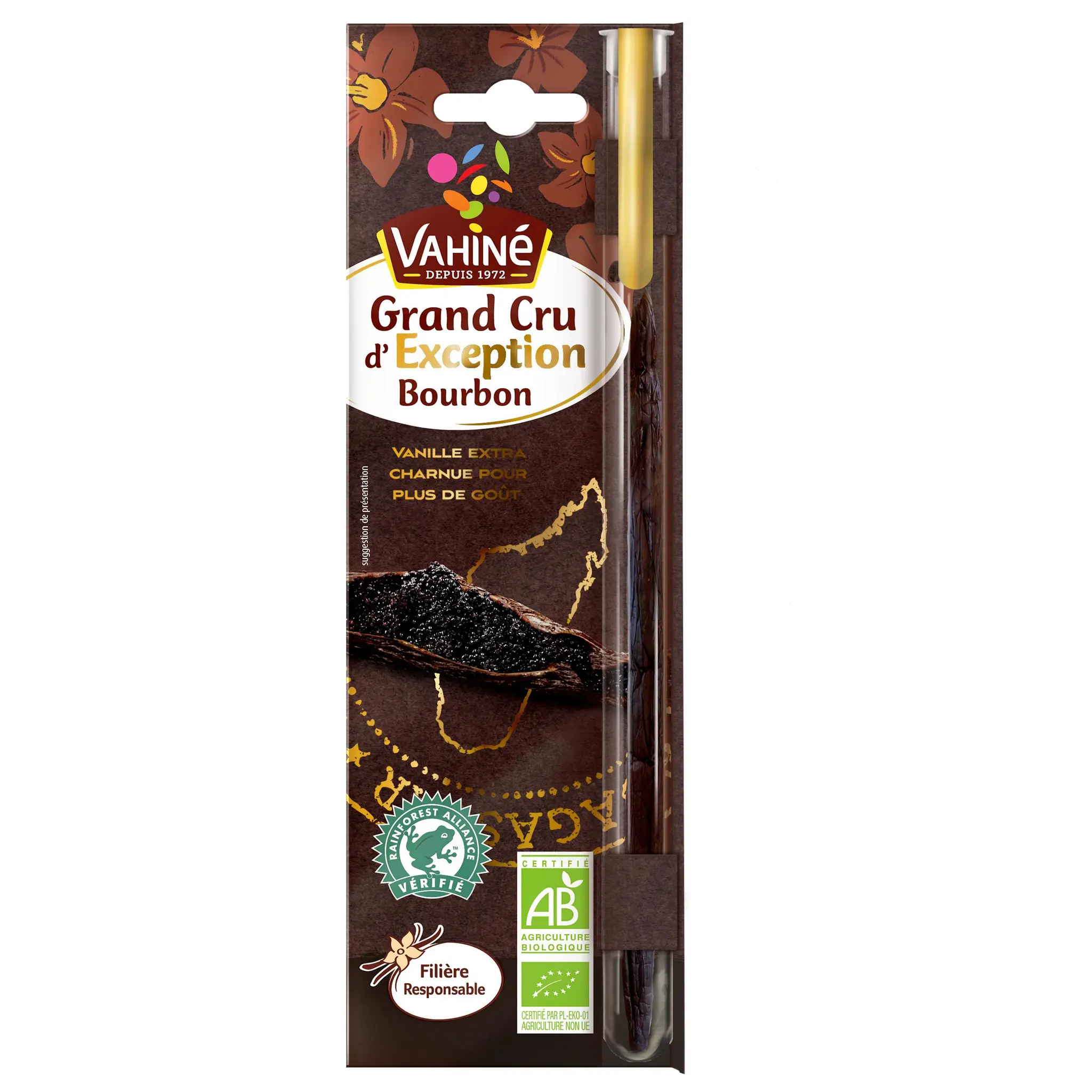 VAHINE Gousse de vanille bio Grand Cru d'Exception Bourbon