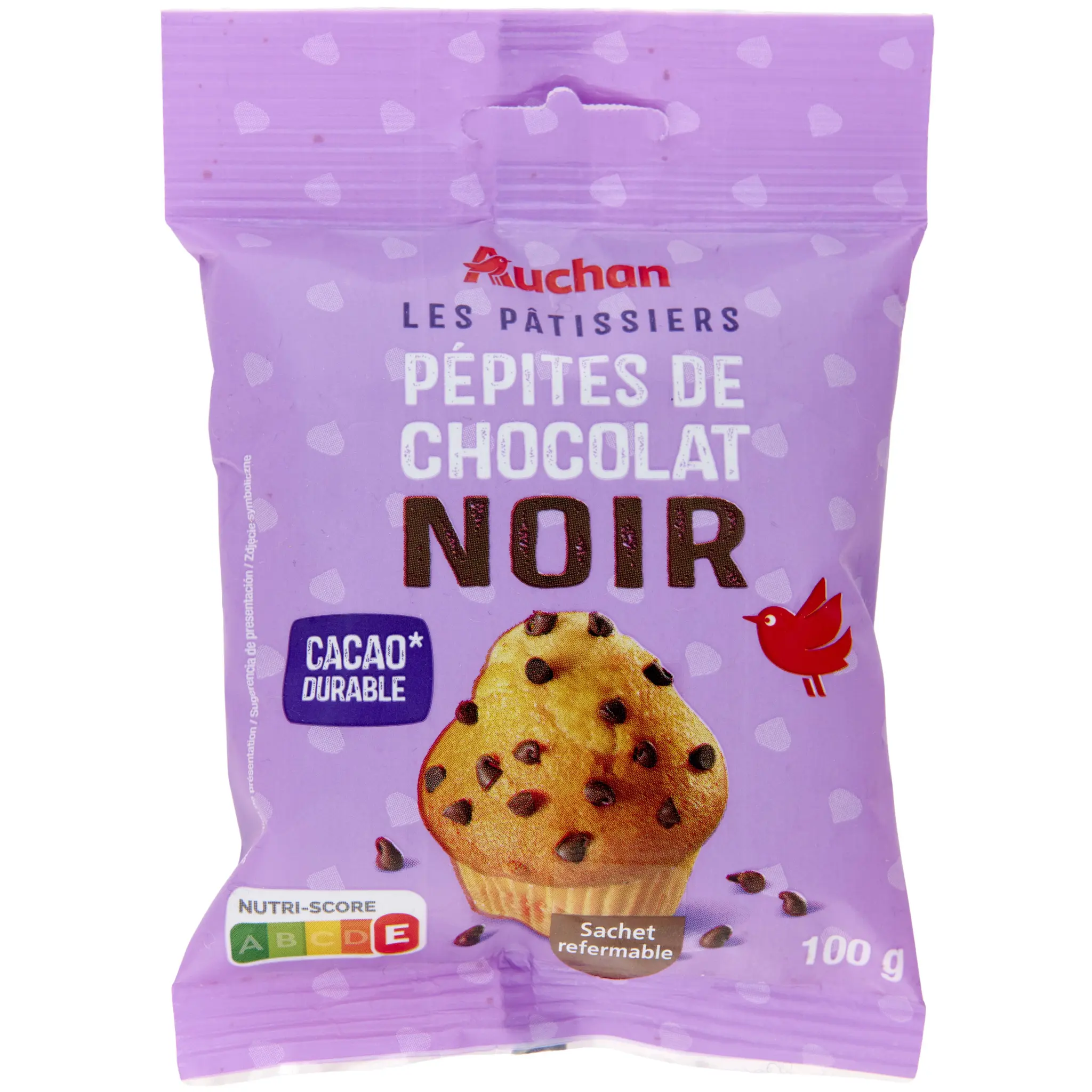 AUCHAN Pépites de chocolat, sachet refermable