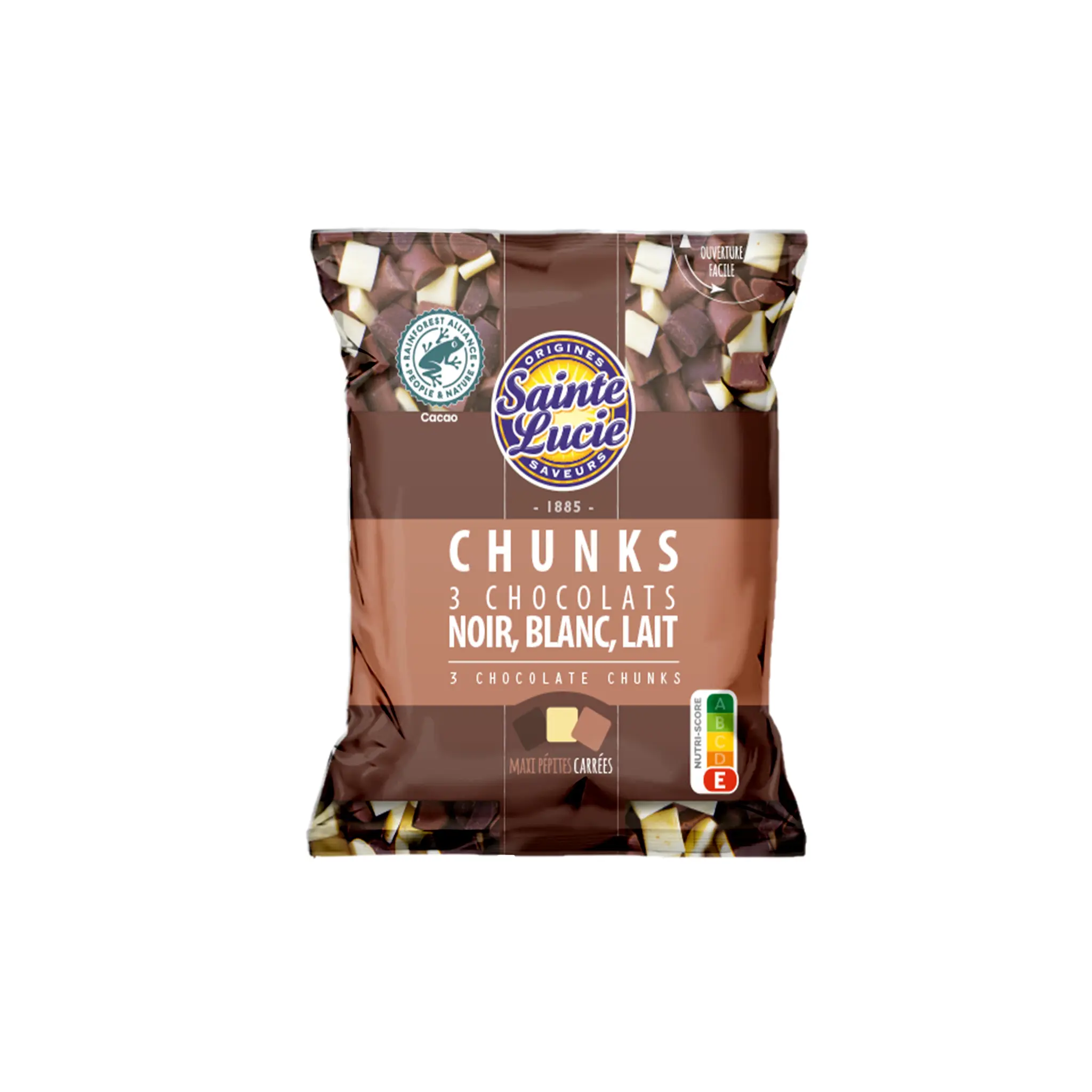 SAINTE LUCIE Pépites de 3 chocolats noir blanc et lait