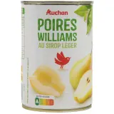 AUCHAN Poires williams au sirop léger